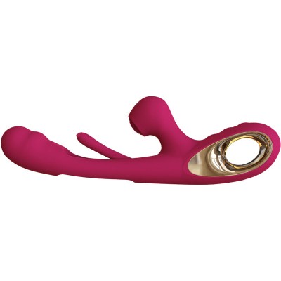 ARMONY - VIBRADOR DE IMPACTO SWING E ESTIMULADOR DUPLO MODELO 2 BORDEAUX - D-238204 - Dona Pimenta