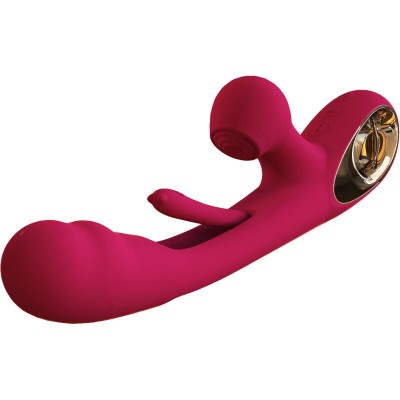 ARMONY - VIBRADOR DE IMPACTO SWING E ESTIMULADOR DUPLO MODELO 2 BORDEAUX - D-238204 - Dona Pimenta