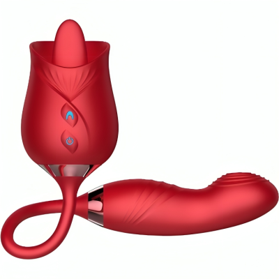 ARMONY - VIBRADOR DE FLOR DELIGHT E BUMPING COM LÃNGUA VERMELHA - D-238211 - Dona Pimenta