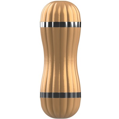 ARMONY - BEVIS MASTURBADOR DUPLO VAGINA E BOCA DOURADO - D-238251 - Dona Pimenta