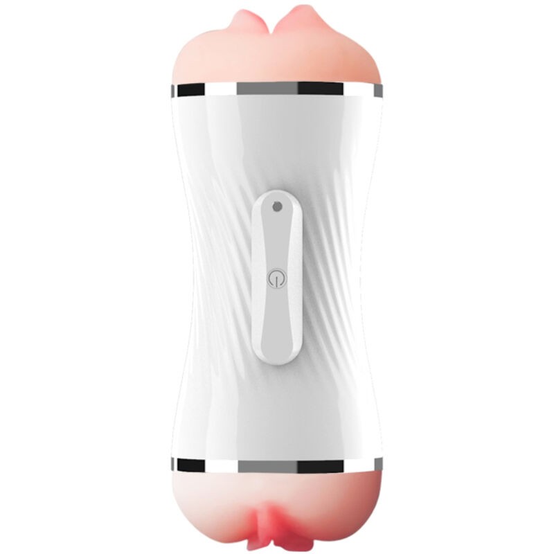 ARMONY - MASTURBADOR VIBRADOR DUPLO VAGINA E BOCA BRANCO - D-238253 - Dona Pimenta