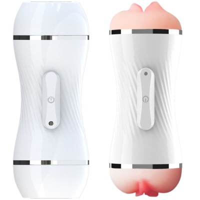 ARMONY - MASTURBADOR VIBRADOR DUPLO VAGINA E BOCA BRANCO - D-238253 - Dona Pimenta