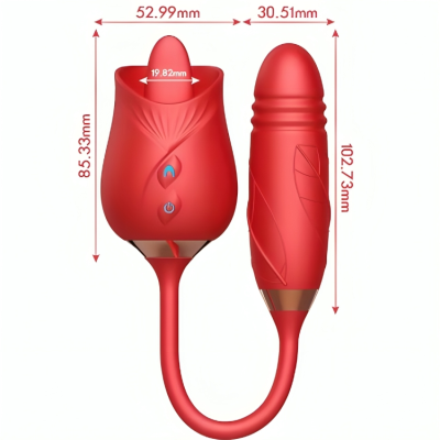 ARMONY - VIBRADOR DE FLOR DELIGHT E IMPULSO COM LÃNGUA VERMELHA - D-238210 - Dona Pimenta