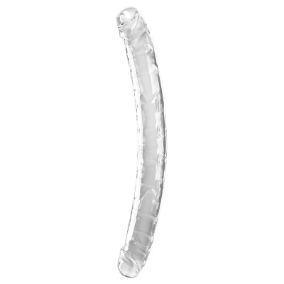 KING COCK - DOUBLE TROUBLE DILDO DUPLO 46 CM TRANSPARENTE - D-241520 - Dona Pimenta