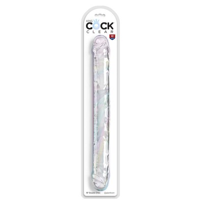 KING COCK - DOUBLE TROUBLE DILDO DUPLO 46 CM TRANSPARENTE - D-241520 - Dona Pimenta