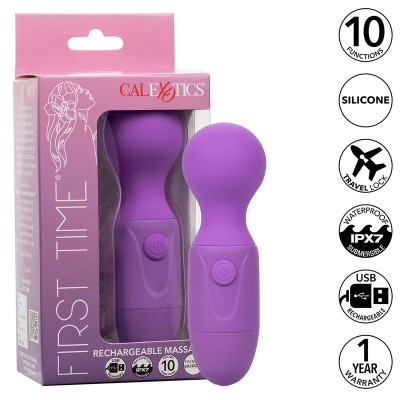 CALEXOTICS - FIRST TIME MASSAGEADOR RECARREGÁVEL 10 VIBRAÇÕES ROXO - D-241410 - Dona Pimenta