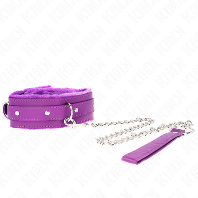 KINK - COLAR COM TRELA 65 CM COM RESTRIÇÕES ROXO 36-42 CM X 5,5 CM - D-240787 - Dona Pimenta