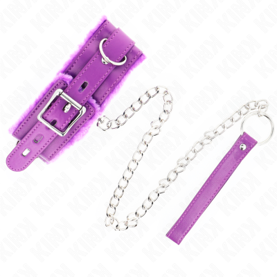 KINK - COLAR COM TRELA 65 CM COM RESTRIÇÕES ROXO 36-42 CM X 5,5 CM - D-240787 - Dona Pimenta