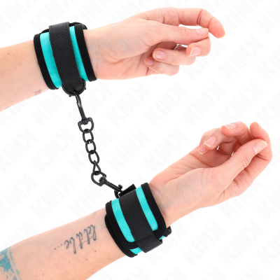 KINK - GANCHO E LOOP NYLON BIND PULSO PRETO-AZUL AJUSTÁVEL 18-32 CM X 5 CM - D-241088 - Dona Pimenta