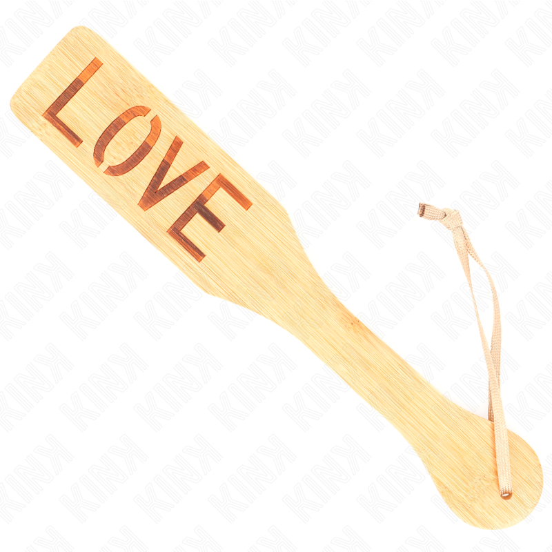 KINK - PALETA DE BAMBU PALAVRA AMOR 32 X 5,5 CM - D-240726 - Dona Pimenta