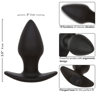 CALEXOTICS - ROCK BOTTOM PLUG ANAL PERFEITO 10 VIBRAÇÕES SILICONE PRETO - D-241432 - Dona Pimenta