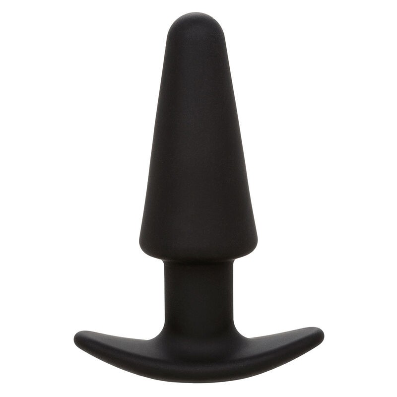 CALEXOTICS - ROCK BOTTOM PLUG ANAL CÃNICO 10 VIBRAÇÕES SILICONE PRETO - D-241434 - Dona Pimenta