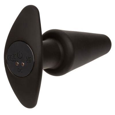 CALEXOTICS - ROCK BOTTOM PLUG ANAL CÃNICO 10 VIBRAÇÕES SILICONE PRETO - D-241434 - Dona Pimenta