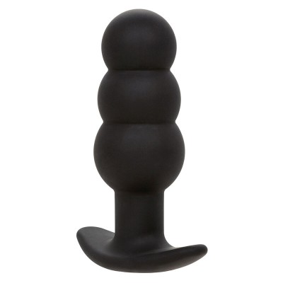 CALEXOTICS - ROCK BOTTOM PLUG ANAL COM ESFERAS 10 VIBRAÇÕES SILICONE PRETO - D-241435 - Dona Pimenta