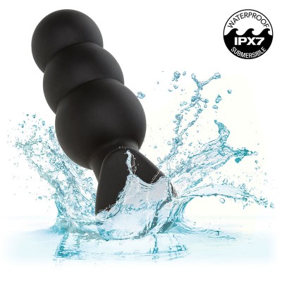 CALEXOTICS - ROCK BOTTOM PLUG ANAL COM ESFERAS 10 VIBRAÇÕES SILICONE PRETO - D-241435 - Dona Pimenta