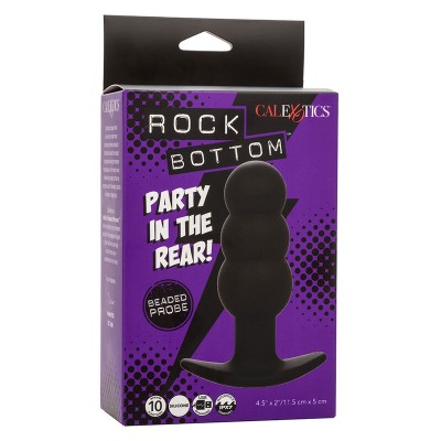 CALEXOTICS - ROCK BOTTOM PLUG ANAL COM ESFERAS 10 VIBRAÇÕES SILICONE PRETO - D-241435 - Dona Pimenta