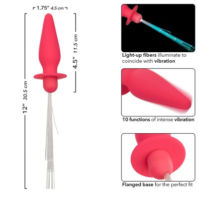 CALEXOTICS - SOUTHERN LIGHTS LIGHT UP ANAL PLUG 10 VIBRAÇÕES SILICONE ROSA - D-241436 - Dona Pimenta