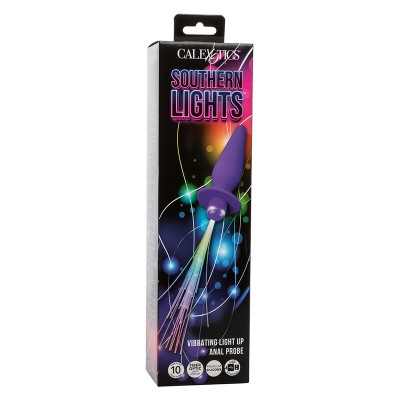 CALEXOTICS - SOUTHERN LIGHTS LIGHT UP ANAL PLUG 10 VIBRAÇÕES SILICONE ROXO - D-241437 - Dona Pimenta