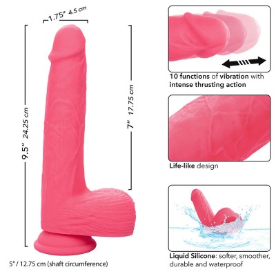 CALEXOTICS - STUDS VIBRADOR REALISTA 10 VIBRAÇÕES ROSA - D-241438 - Dona Pimenta