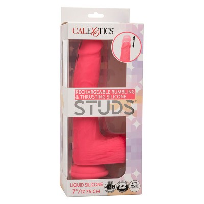 CALEXOTICS - STUDS VIBRADOR REALISTA 10 VIBRAÇÕES ROSA - D-241438 - Dona Pimenta