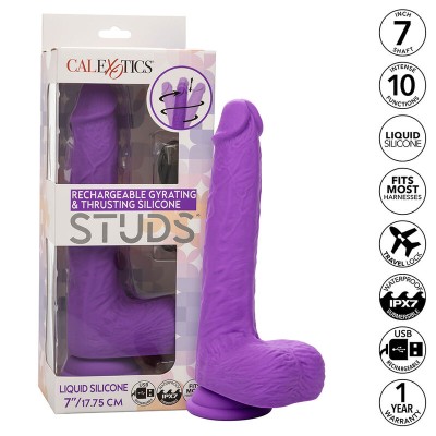 CALEXOTICS - STUDS VIBRADOR ROTATIVO E RECARREGÃVEL 10 VIBRAÇÕES ROXO - D-241439 - Dona Pimenta