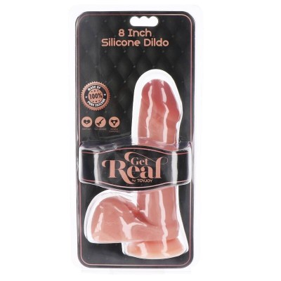 GET REAL - DILDO DE SILICONE 20,5 CM W BOLAS PELE - D-234599 - Dona Pimenta