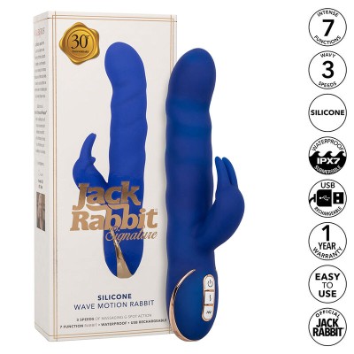 CALEXOTICS - JACK RABBIT VIBRADOR WAVE MOTION AZUL - D-241445 - Dona Pimenta