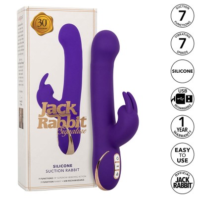 CALEXOTICS - JACK RABBIT VIBRADOR E ESTIMULADOR 7 VIBRAÇÕES E MODO DE SUCÇÕES AZUL - D-241446 - Dona Pimenta