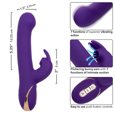 CALEXOTICS - JACK RABBIT VIBRADOR E ESTIMULADOR 7 VIBRAÇÕES E MODO DE SUCÇÕES AZUL - D-241446 - Dona Pimenta