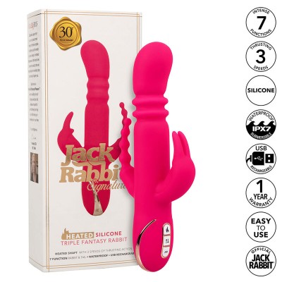 CALEXOTICS - JACK FANTASY VIBRADOR TRIPLO AQUECIDO COELHO ROSA - D-241447 - Dona Pimenta