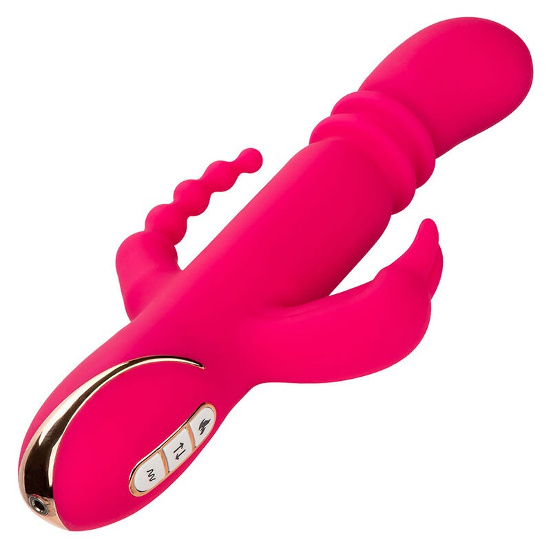 CALEXOTICS - JACK FANTASY VIBRADOR TRIPLO AQUECIDO COELHO ROSA - D-241447 - Dona Pimenta