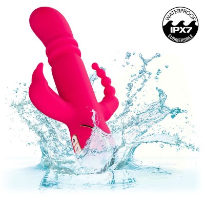 CALEXOTICS - JACK FANTASY VIBRADOR TRIPLO AQUECIDO COELHO ROSA - D-241447 - Dona Pimenta