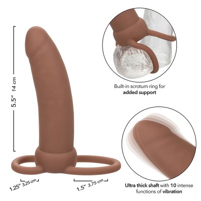 CALEXOTICS - MAXX THICK DUAL PENETRATOR 10 VIBRAÇÕES MARROM - D-241454 - Dona Pimenta