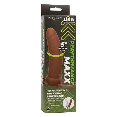 CALEXOTICS - MAXX THICK DUAL PENETRATOR 10 VIBRAÇÕES MARROM - D-241454 - Dona Pimenta