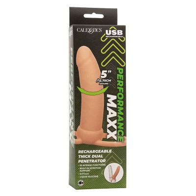 CALEXOTICS - MAXX THICK DUAL PENETRATOR 10 VIBRAÇÕES CARNE - D-241455 - Dona Pimenta