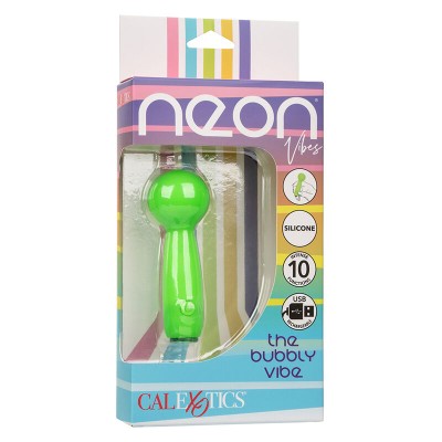 CALEXOTICS - NEON VIBES BUBBLY VIBE O MINI MASSAGEADOR 10 VIBRAÇÕES VERDE - D-241459 - Dona Pimenta