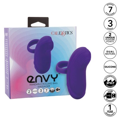 CALEXOTICS - ENVY HANDHELD ROLLING BALL MASSAGER 7 VIBRAÇÕES ROXO - D-241466 - Dona Pimenta