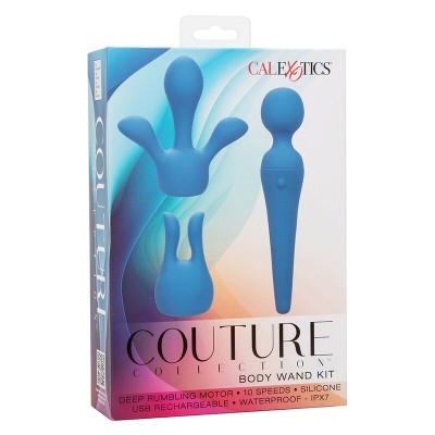 CALEXOTICS - COUTURE KIT VIBRADOR WAND 10 VIBRAÇÕES AZUL - D-241443 - Dona Pimenta