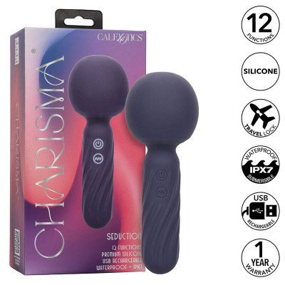 CALEXOTICS - CHARISMA SEDUCTION MASSAGER 12 FUNÇÕES 17,75 CM X 6,25 CM ROXO - D-241463 - Dona Pimenta