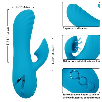 CALEXOTICS - SUNSET BEACH SEDUCER VIBRADOR E ESTIMULADOR 10 FUNÇÕES AZUL - D-241448 - Dona Pimenta