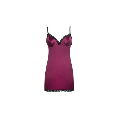 LIVCO CORSETTI FASHION - PHEMIENA CF 90433 CHEMISE + TANGA BURGUNDY L/XL - D-241833 - Dona Pimenta