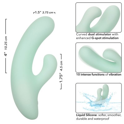 CALEXOTICS - PACIFICA FIJI VIBRADOR E ESTIMULADOR PONTO G 10 VIBRAÃÃES AQUA - D-241419 - Dona Pimenta