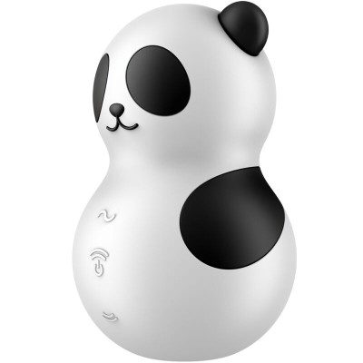 SATISFYER - POCKET PANDA ESTIMULADOR E VIBRADOR PRETO E BRANCO - D-241214 - Dona Pimenta