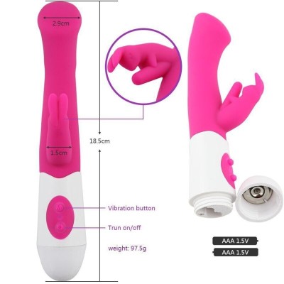 ARMONY - VIBRADOR E ESTIMULADOR COELHO G SPOT 10 VELOCIDADES ROSA - D-241153 - Dona Pimenta