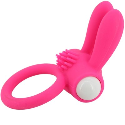 ARMONY - MR BUNNY ANEL VIBRADOR SILICONE ROSA - D-241161 - Dona Pimenta