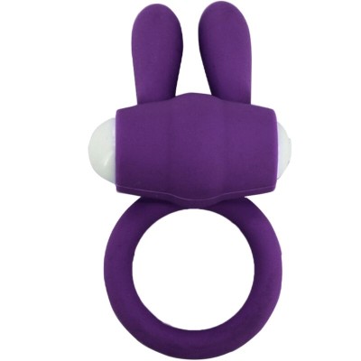 ARMONY - MR BUNNY ANEL VIBRADOR SILICONE ROXO - D-241162 - Dona Pimenta