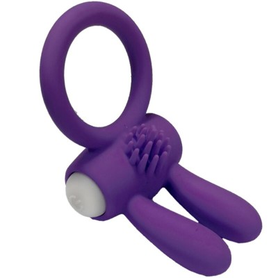 ARMONY - MR BUNNY ANEL VIBRADOR SILICONE ROXO - D-241162 - Dona Pimenta