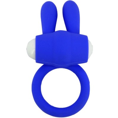 ARMONY - MR BUNNY ANEL VIBRADOR SILICONE AZUL - D-241163 - Dona Pimenta