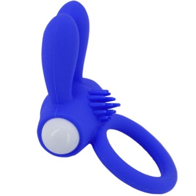 ARMONY - MR BUNNY ANEL VIBRADOR SILICONE AZUL - D-241163 - Dona Pimenta