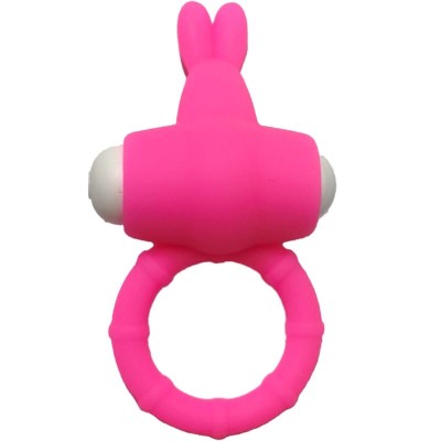 ARMONY - MS BUNNY ANEL VIBRADOR SILICONE ROSA - D-241165 - Dona Pimenta